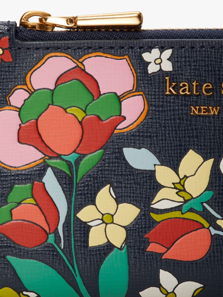 Kate Spade New York Morgan Rose Garden Credit Card Holder - Black Multi