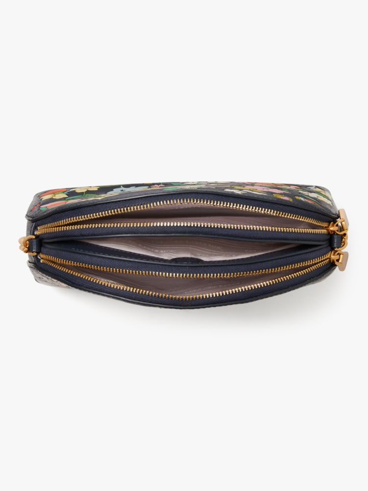 Kate Spade,Morgan Flower Bed Embossed Double-zip Dome Crossbody,