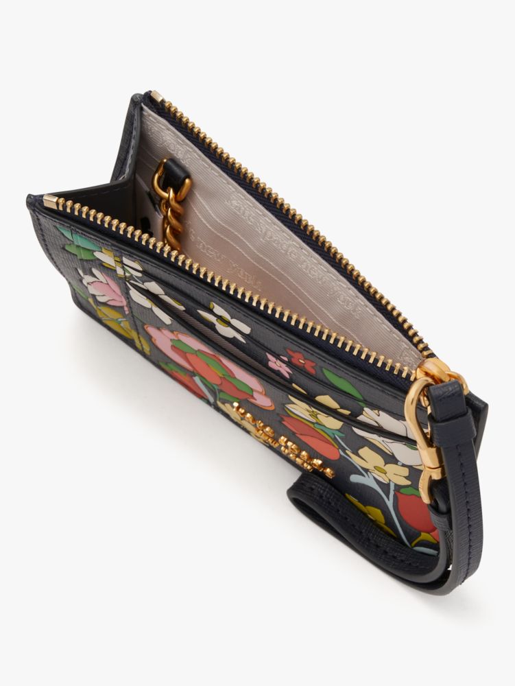 Morgan Flower Bed Embossed Card Case Wristlet