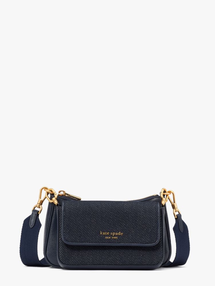 Kate Spade Morgan Double-up Leather Cross-body Bag in Black