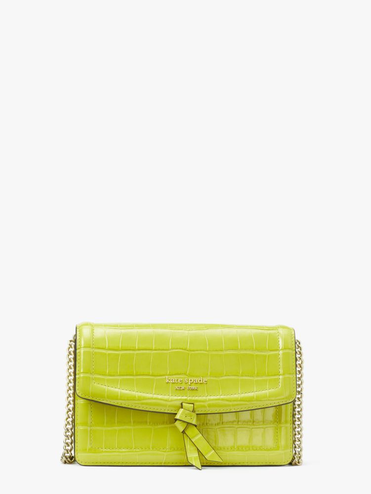 Kate Spade,Knott Croc-embossed Flap Crossbody,