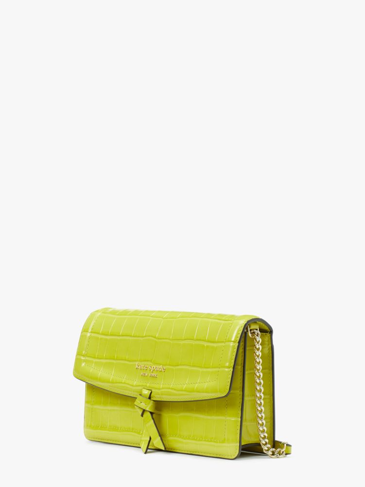 Kate Spade,Knott Croc-embossed Flap Crossbody,