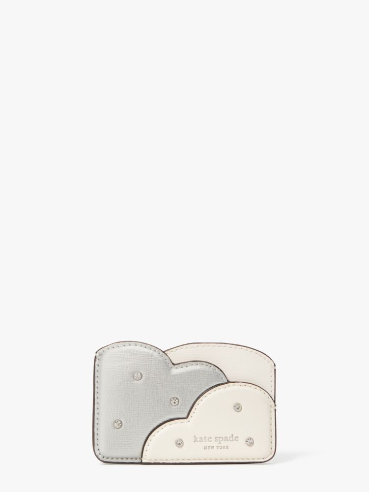 Kate Spade,Shade Metallic Cardholder,Silver Multi