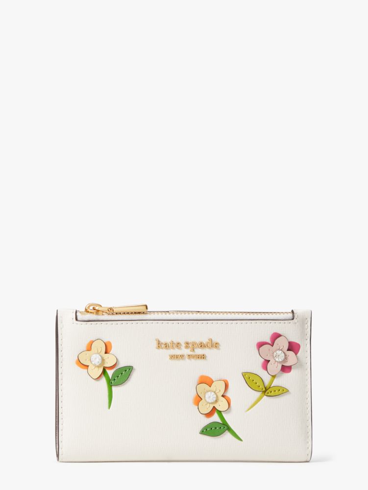 Kate Spade Hawaii Exclusive Floral Flower Medium Bifold Wallet