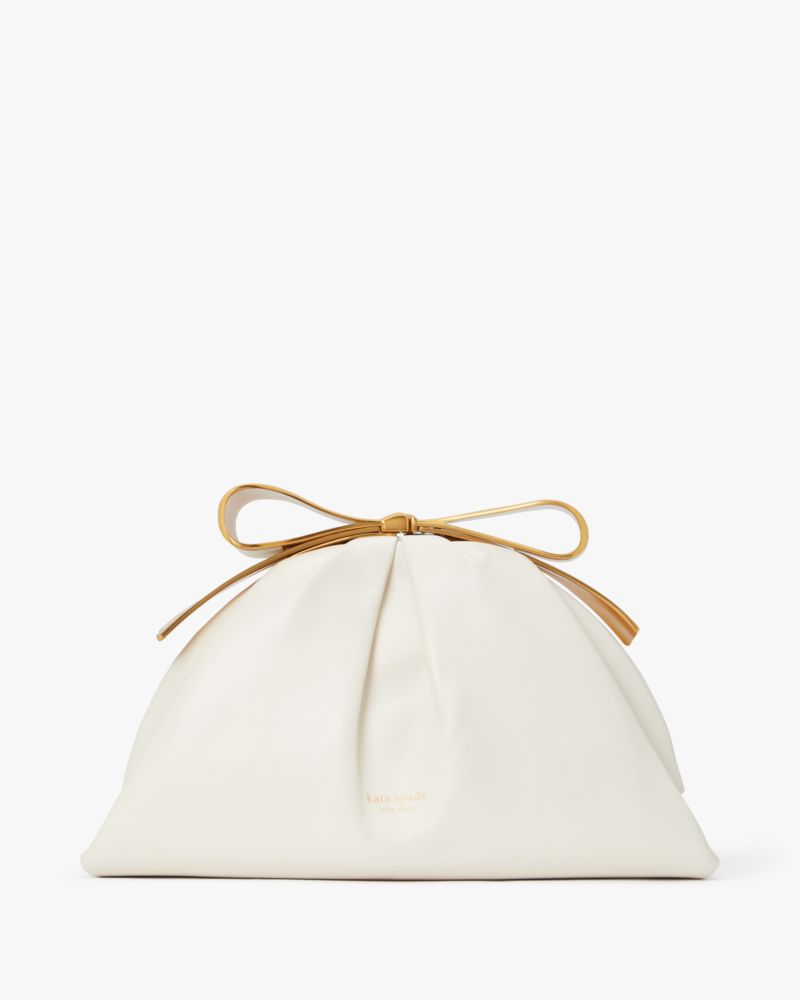 Kate Spade,Bow Frame Clutch,Evening,Cream