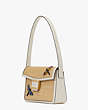 Kate Spade,Katy Dragonfly Embellished Straw Medium Shoulder Bag,Natural Multi
