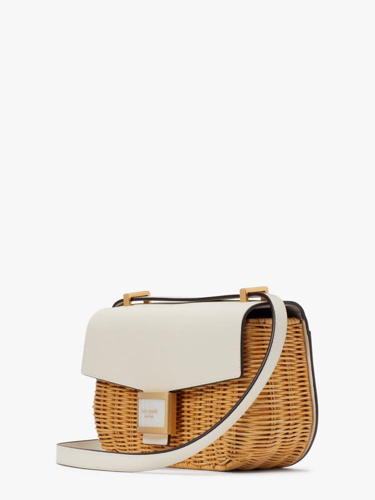 Kate Spade,Katy Wicker Medium Convertible Shoulder Bag,Halo White Multi