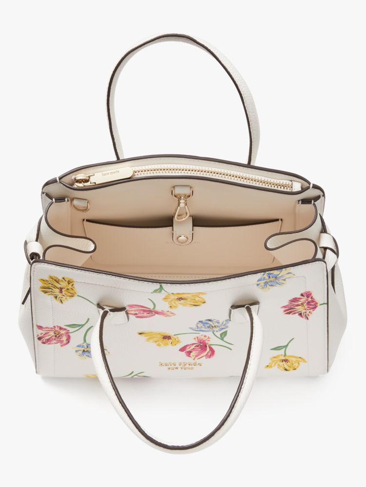 $378 NWT Kate Spade knott medium satchel Tulip Cream Multi leather