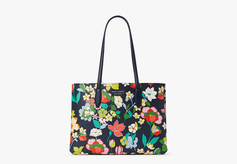 Kate Spade,All Day Flower Bed Large Tote,Blazer Blue Multi