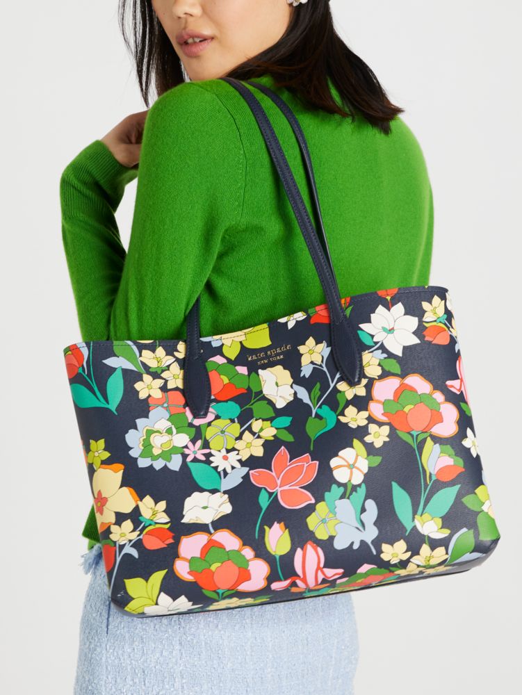 Kate Spade Multicolor Floral Canvas Ring Handle Tote Kate Spade