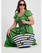 Shore Thing Embellished Striped Tote Bag Aus Stroh, Groß, , Product
