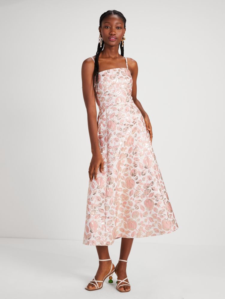 Kate Spade,Floral Bud Brocade Dress,Cocktail,Rosebud Pink