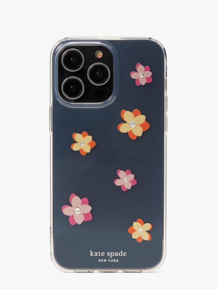 Kate Spade,Flowers And Showers iPhone 14 Pro Max Case,Clear Multi