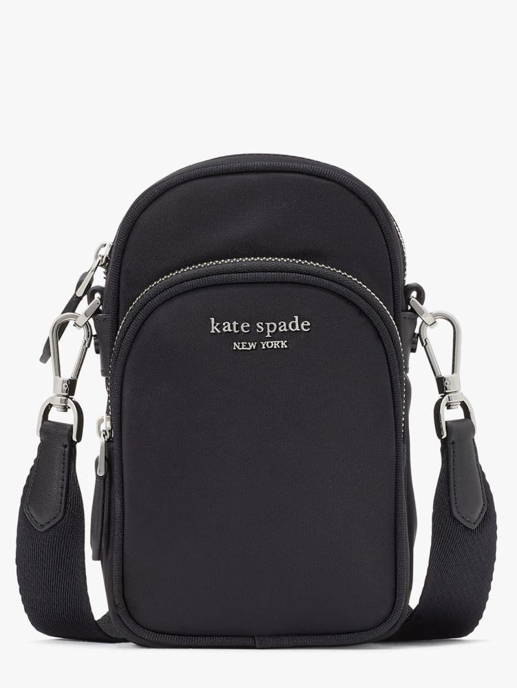 Kate Spade,Sam KSNYL Nylon North South Phone Crossbody,Black