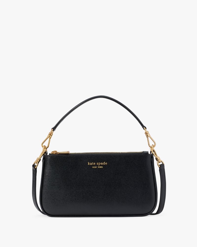 Kate Spade,Morgan East West Crossbody,Leather,Crossbody,Logo,Metal,Day Party,Black