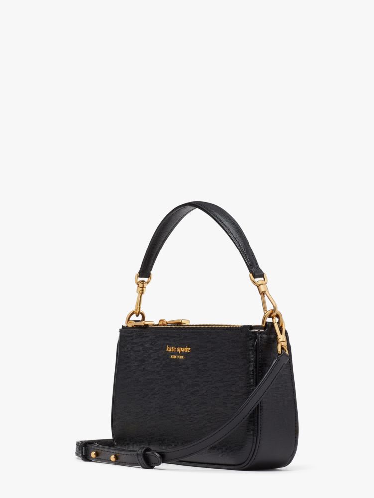 Kate Spade,Morgan East West Crossbody,Leather,Crossbody,Logo,Metal,Day Party,Black