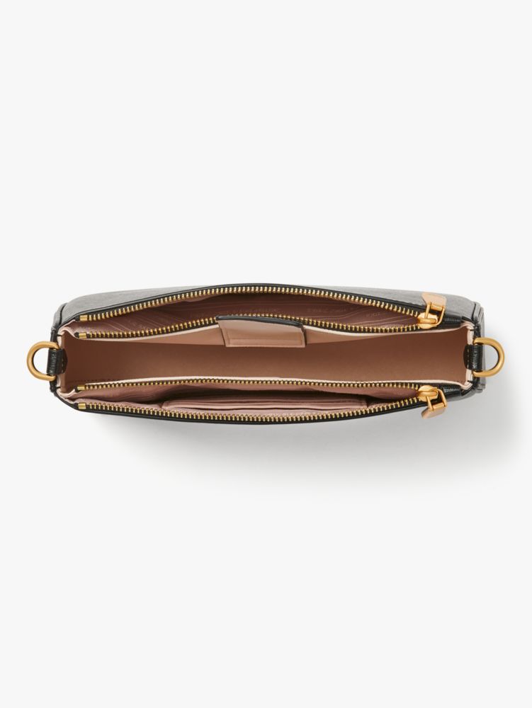 Kate Spade,Morgan East West Crossbody,Leather,Crossbody,Logo,Metal,Day Party,Black
