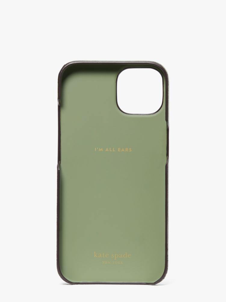 Kate Spade,モーガン サフィアノ レザー スペード リング スタンド アイフォン 14 ケース,iPhoneケース,