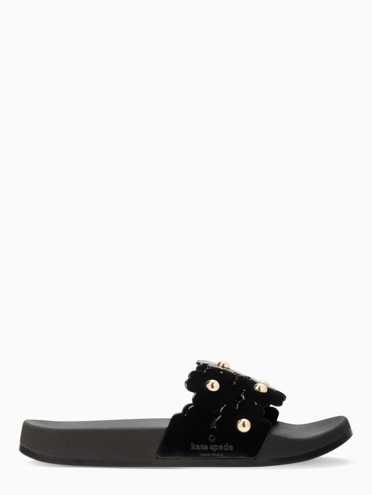 Kate Spade,Daisy Pool Slide,Black