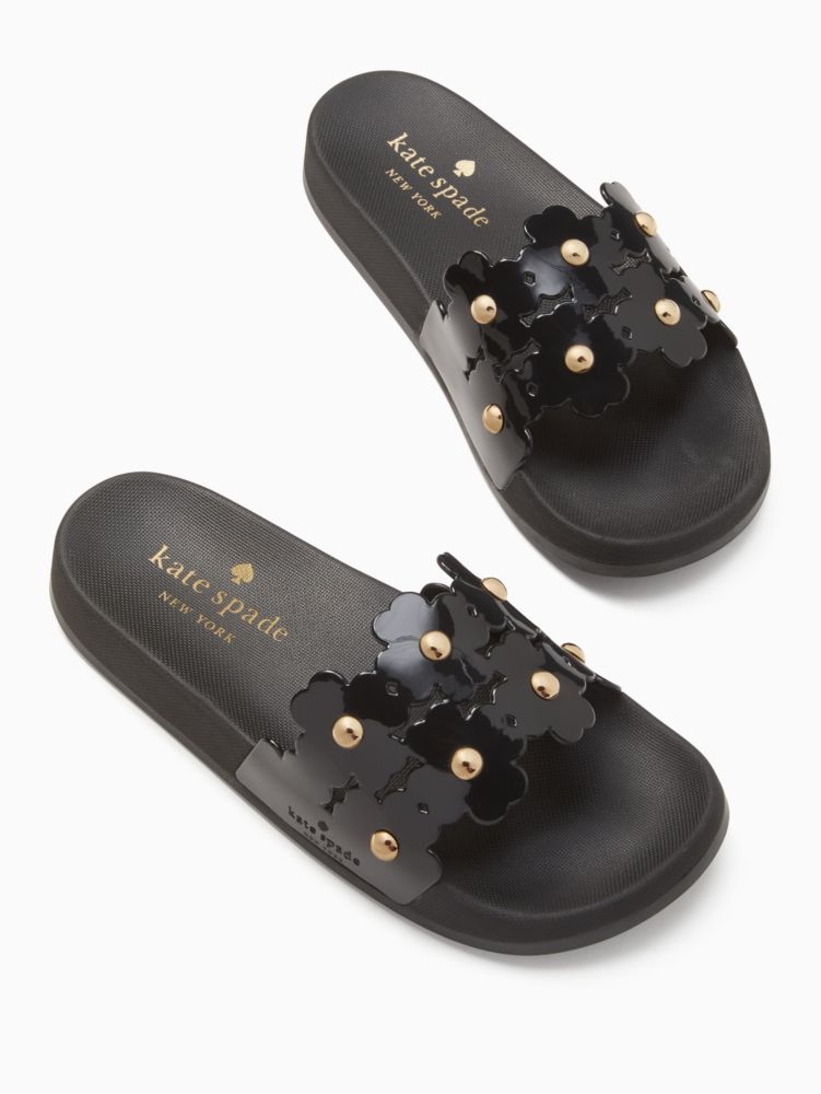 Kate Spade,Daisy Pool Slide,Black