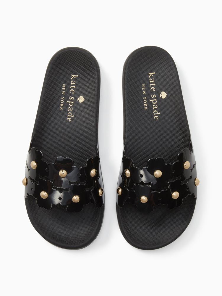 Kate Spade,Daisy Pool Slide,Black