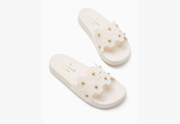 Kate Spade,daisy pool slide,Parchment image number 0