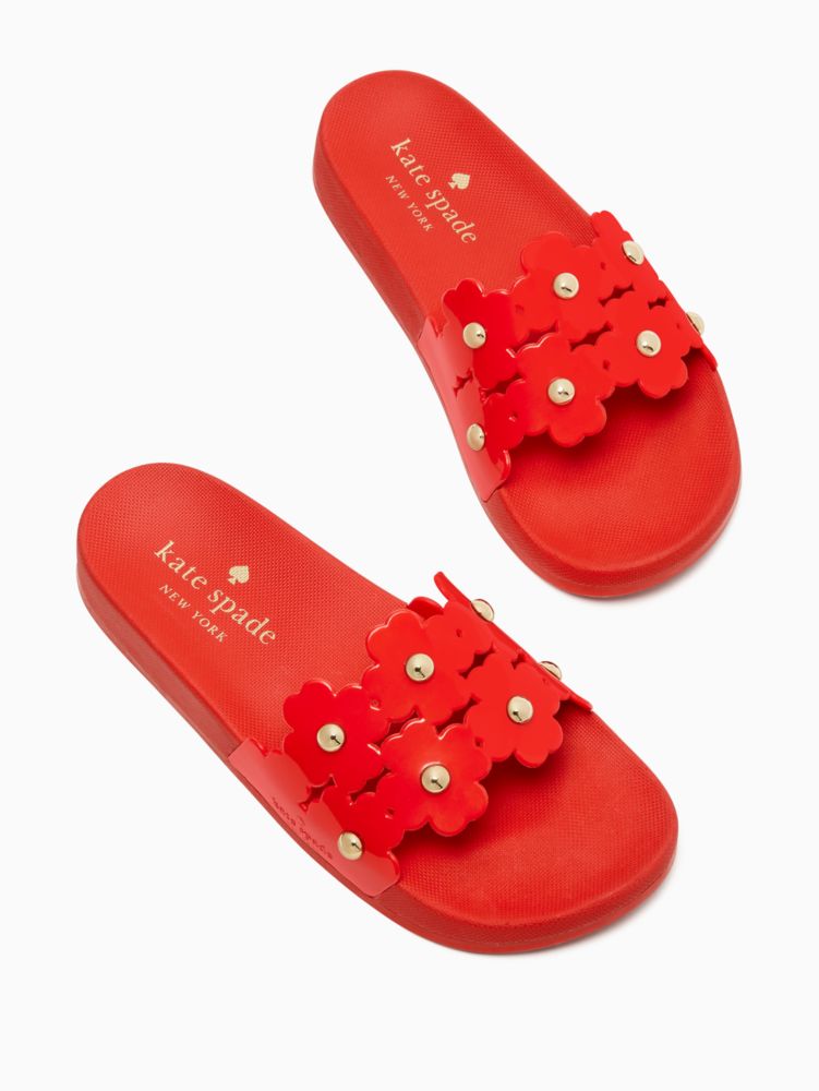 Kate Spade,Daisy Pool Slide,Heirloom Tomato