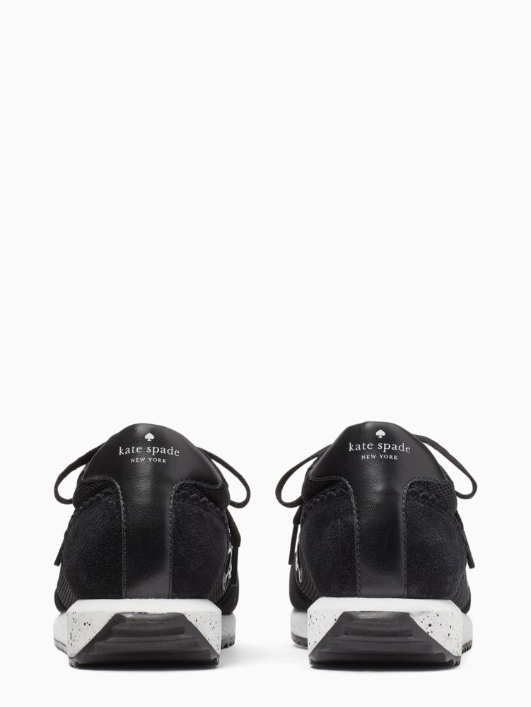 Kate Spade,Brigitte Runner,Cotton,Mesh,Activewear,Mixed Media,Pattern,Logo,Pull Tab,Running,Black