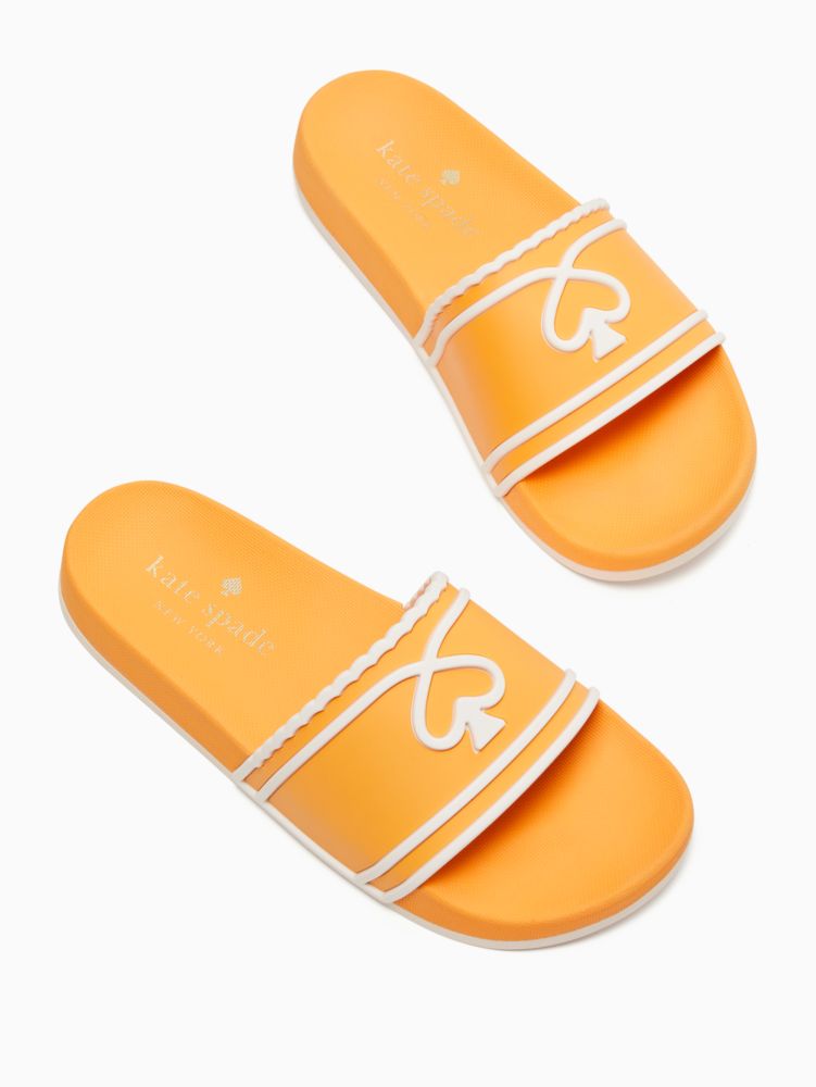 Kate Spade,brigitte pool slide,Sunset Blaze/Parchment