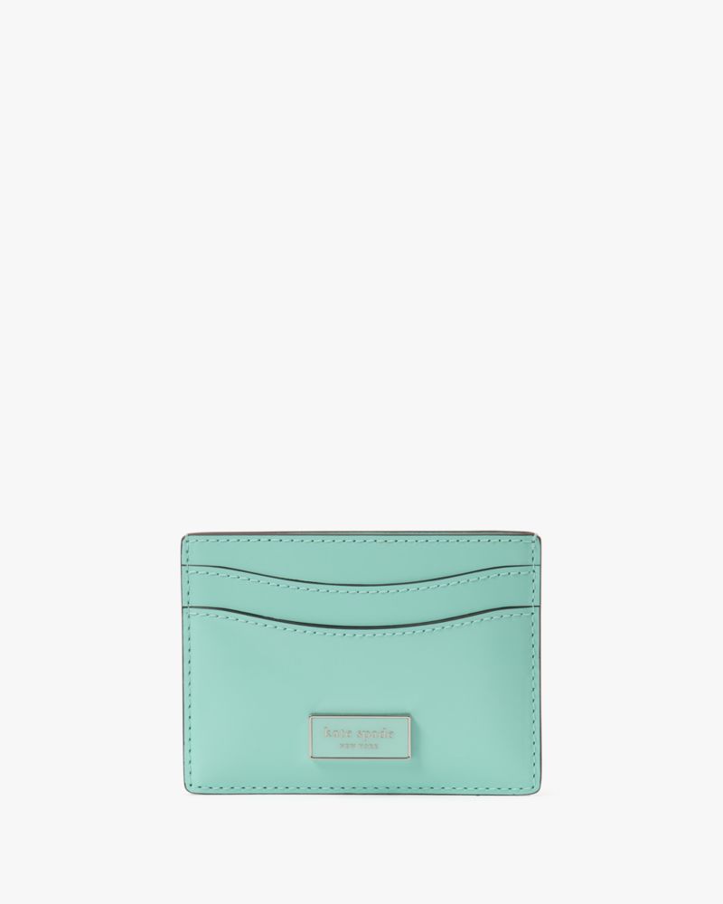 Kate Spade,Sam Icon Leather Cardholder,Mint Liqueur