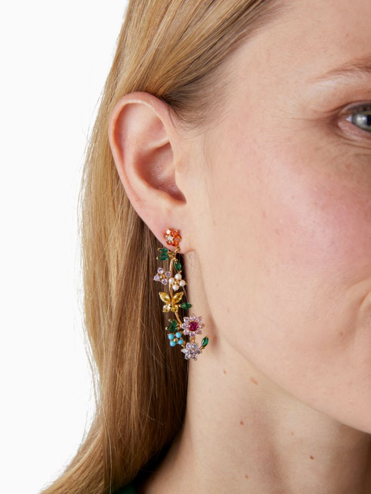 New Bloom Flower Linear Earrings | Kate Spade Outlet