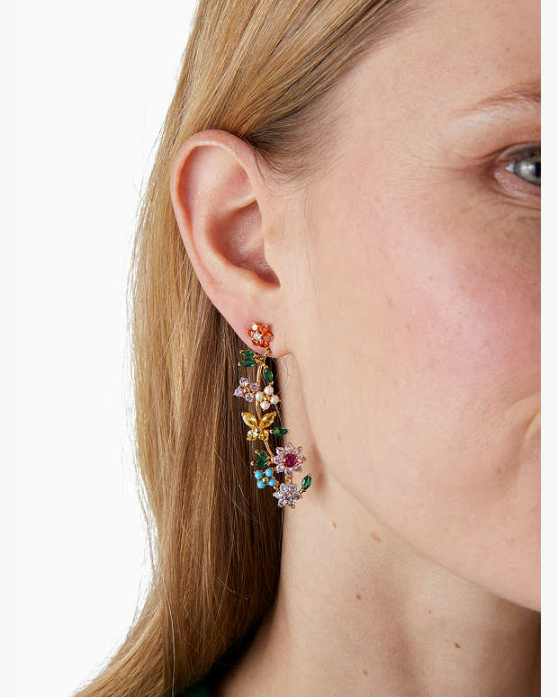 New Bloom Flower Linear Earrings | Kate Spade Outlet