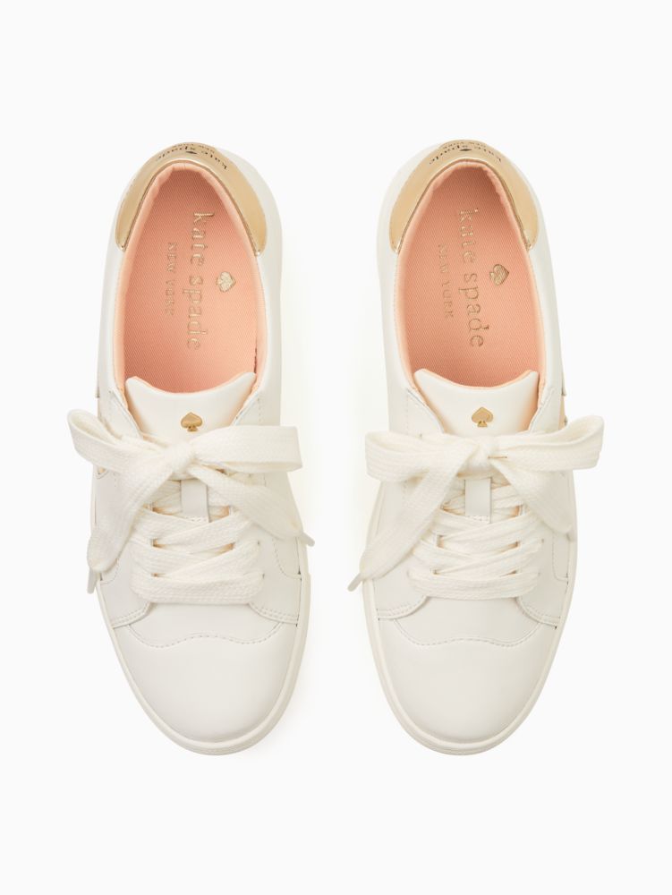 Kate Spade,fez sneakers,Optic White/Pale Gold