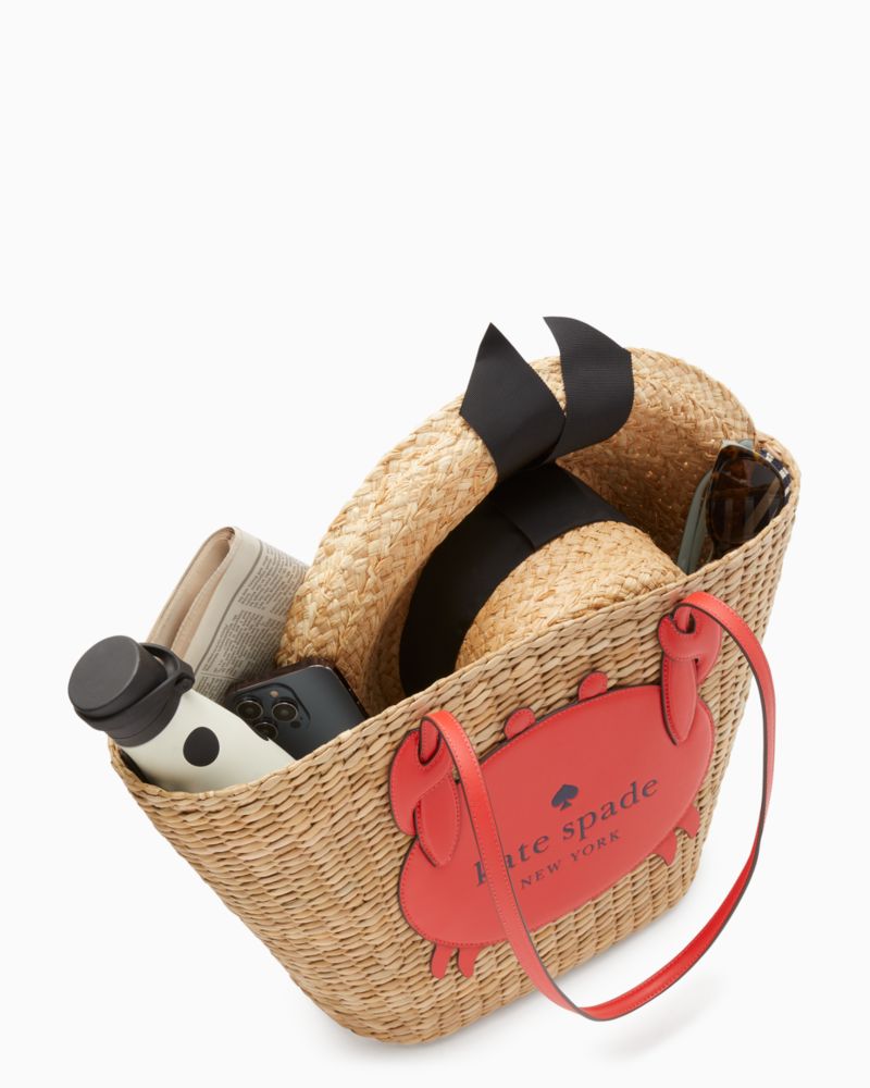 Kate Spade,Pinch Me Crab Large Tote,Natural Multi