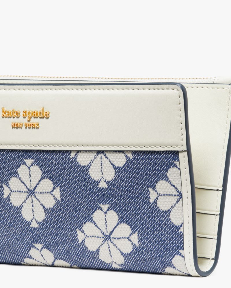 Kate Spade ☜UNBOXING☞ spade flower coated canvas zip-around continental  wallet / Pink 