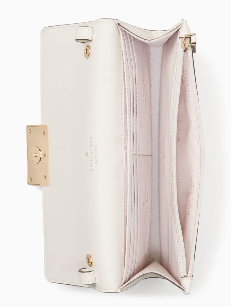 Kate Spade,Reegan Crossbody,Leather,Crossbody,Logo,Metal,Lined,Gold Metal,Casual,