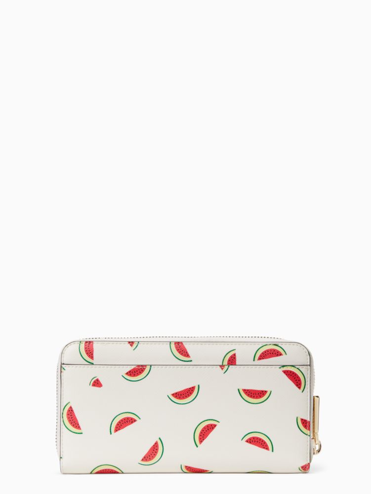 Kate Spade Stacie Watermelon Party Print Card Holder Leather KB554 Cream  New P2