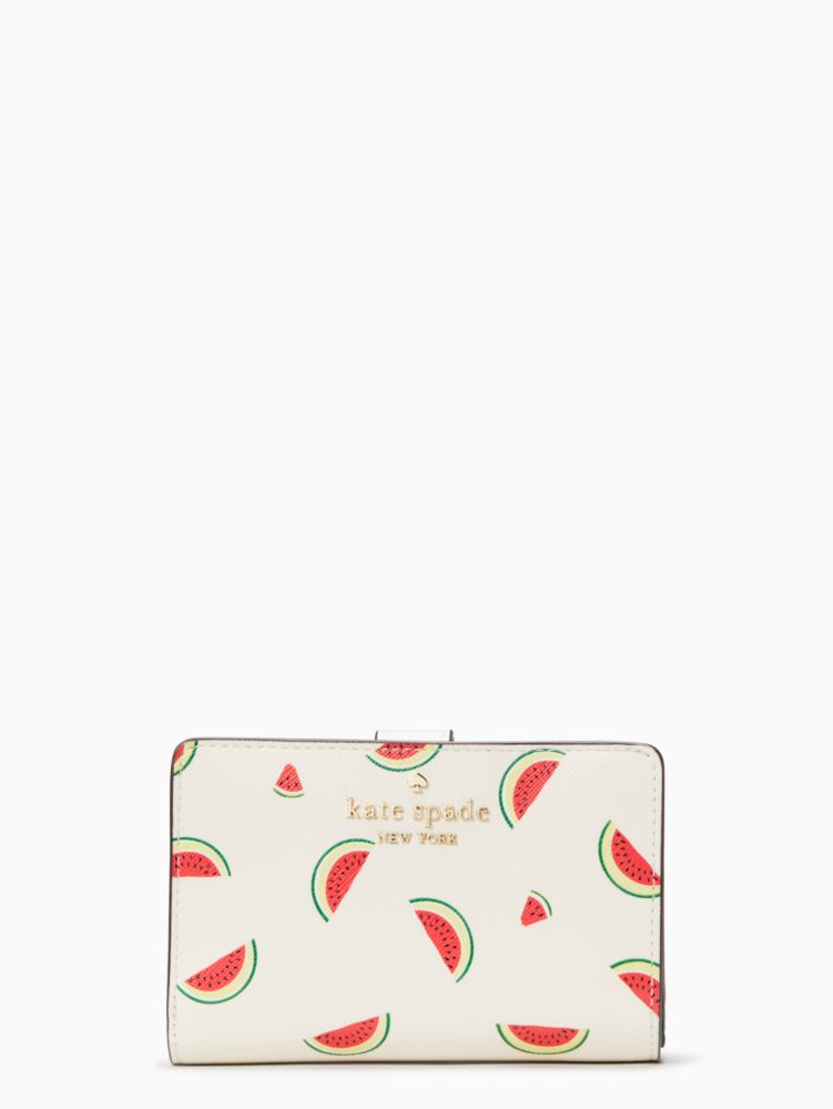 Kate Spade,Staci Watermelon Party Medium Compact Bifold Wallet,