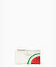 Kate Spade,Watermelon Small Slim Bifold Wallet,Cream Multi