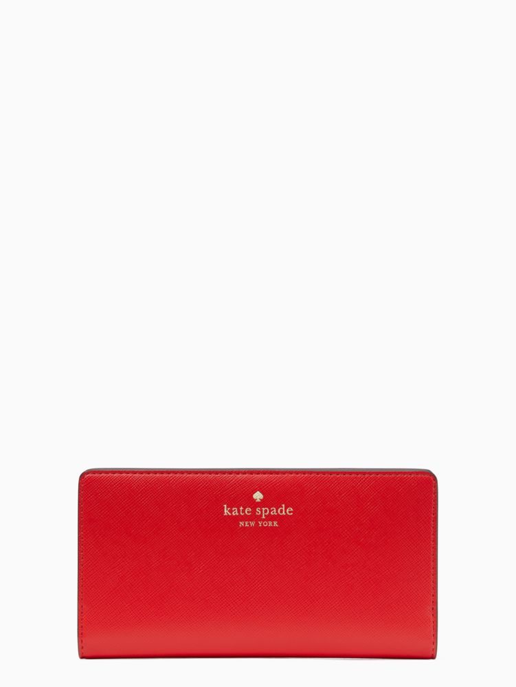 Kate Spade,Marlee Large Slim Bifold Wallet,Heirloom Tomato