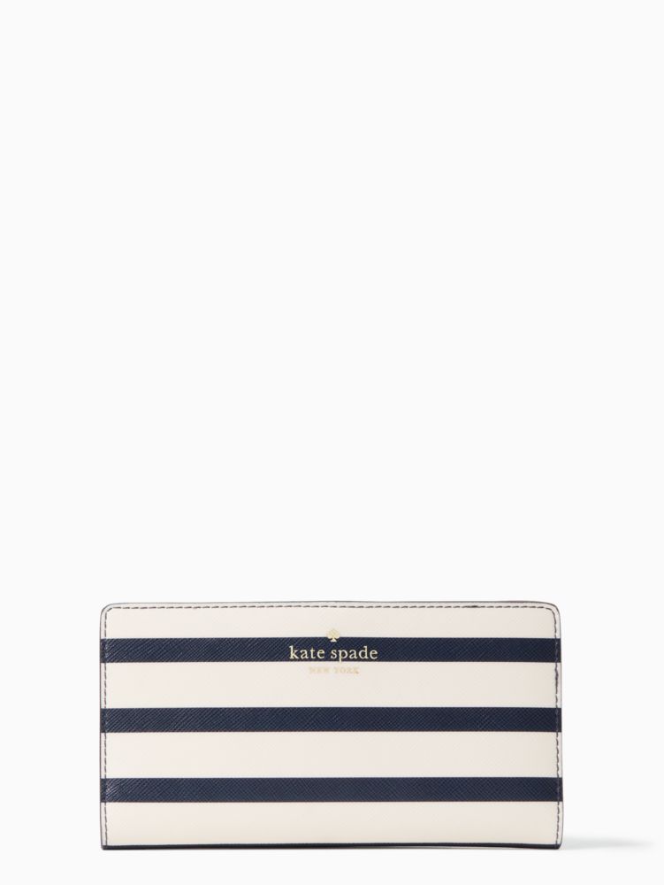 Kate Spade,Marlee Large Slim Bifold Wallet,Parisian Navy Multi