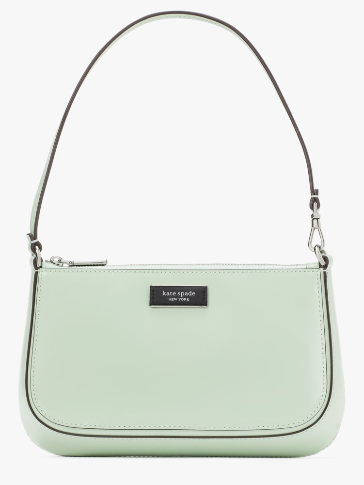 Kate Spade,Sam Icon Leather Mini Pochette,Evening,Pistachio Cream