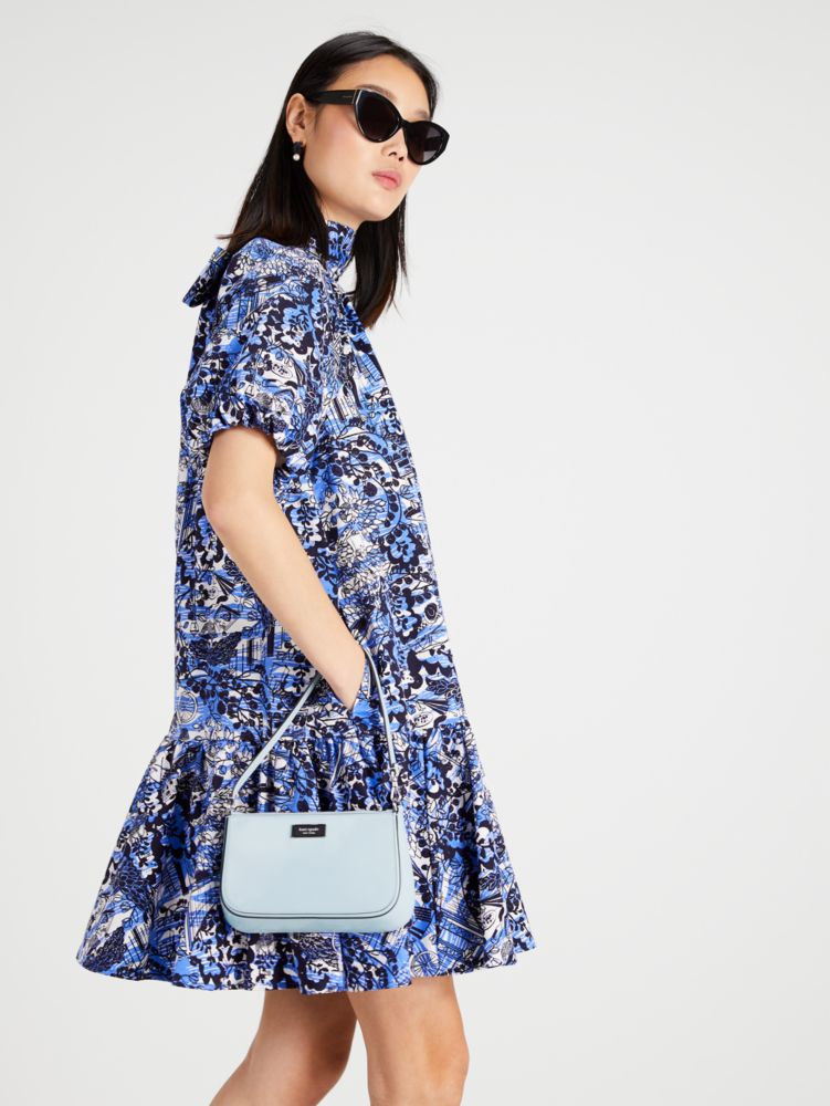 Sam Icon Floral Embellished Denim Mini Pochette