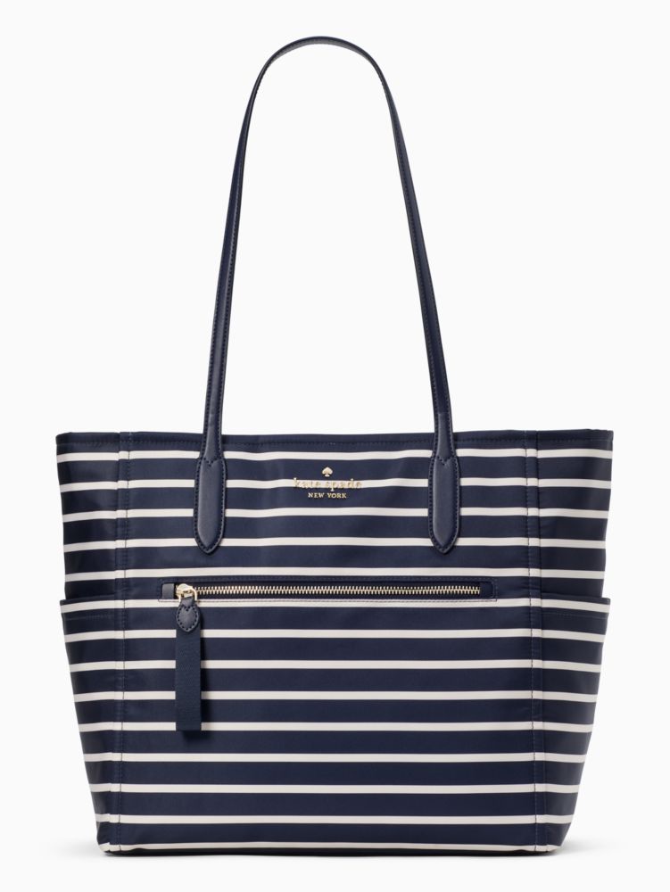 Kate Spade New York Chelsea The Little Better Nylon Parisian Crossbody Bag,  Navy Stripe