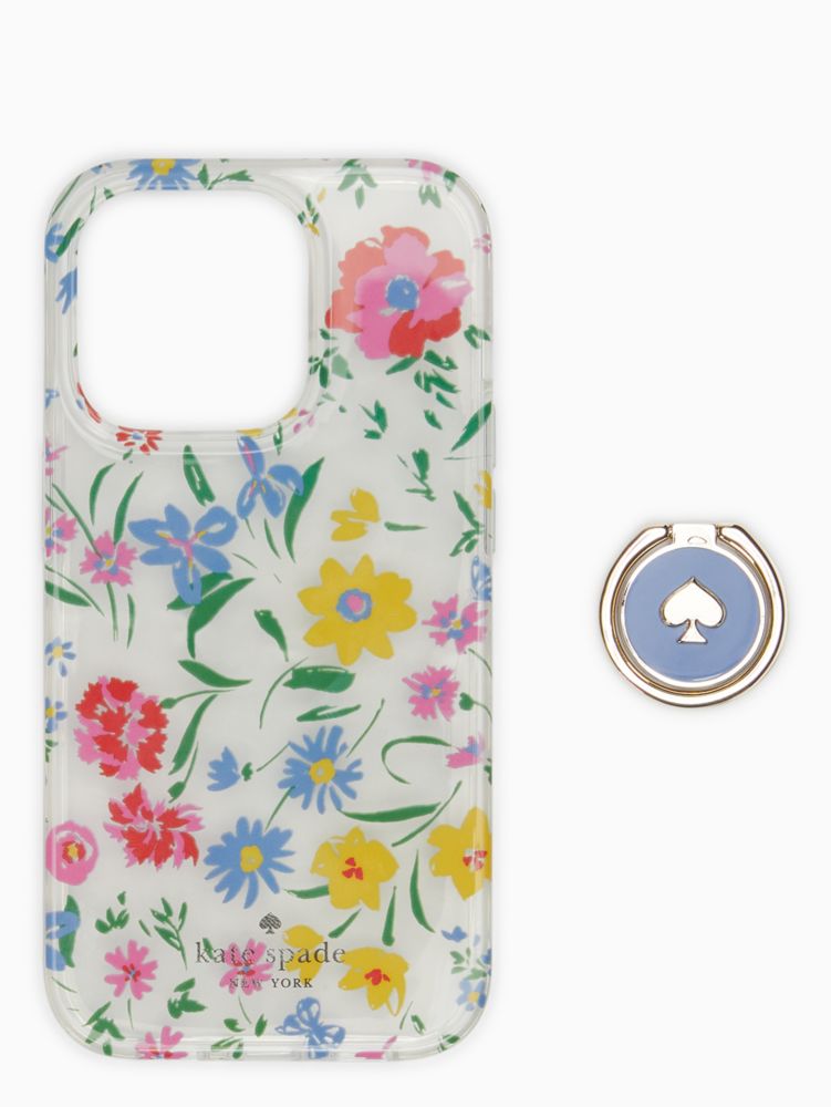 Kate Spade,Garden Bouquet Stability Ring iPhone 14 Pro,Cream Multi