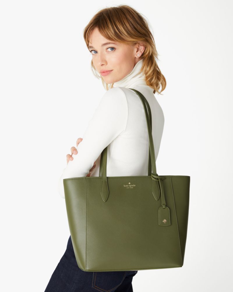 Kate Spade,Dana Tote,Tote,PVC,Metal,Logo,Lined,Casual,