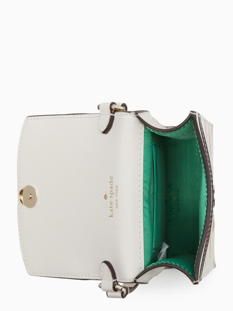 Kate Spade,ステイシー ウォーターメロン パーティ プリント ノース サウス フラップ フォン クロスボディ,テック,クリームマルチ