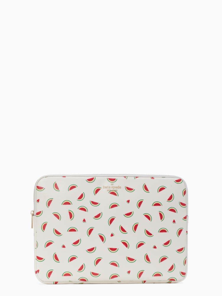 Kate Spade,ステイシー ウォーターメロン パーティ プリント ユニバーサル ラップトップ スリーブ,テック,クリームマルチ