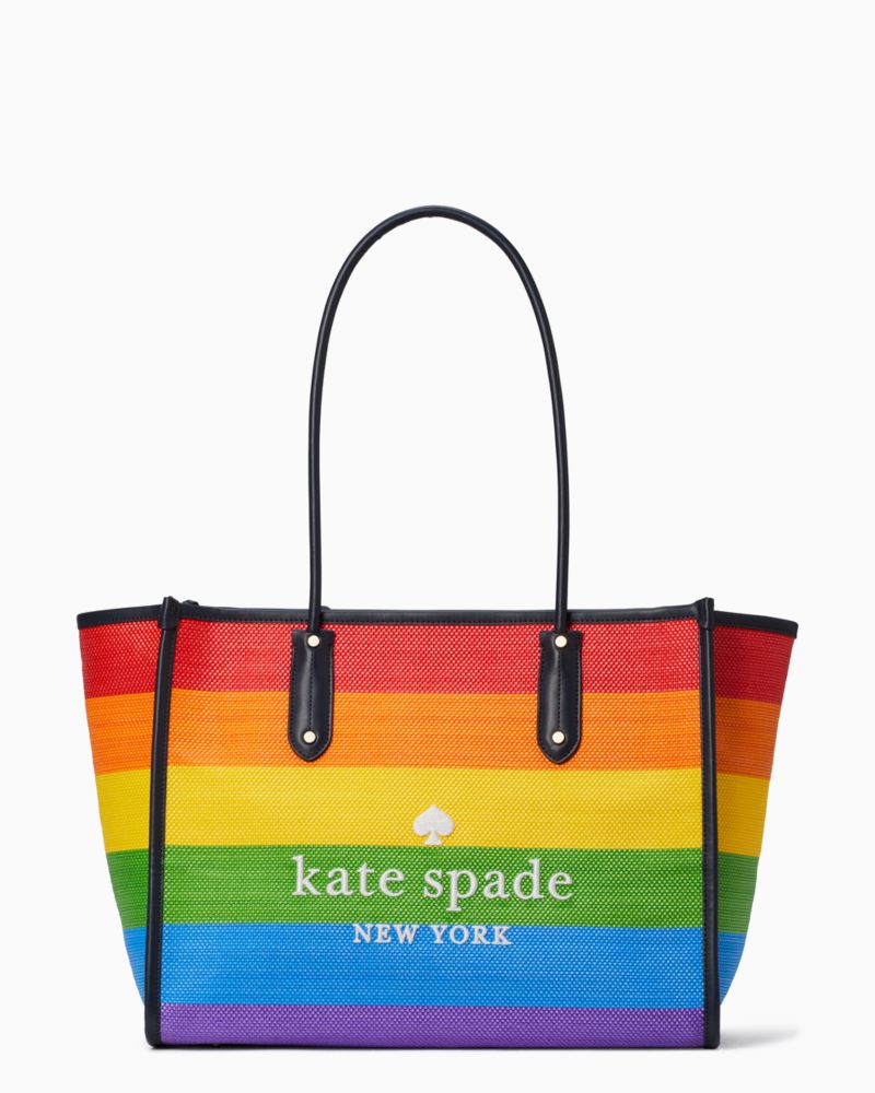 Kate Spade Plaid Tote, Ella, Bright Rose Plaid, Large, NWT $299 retail