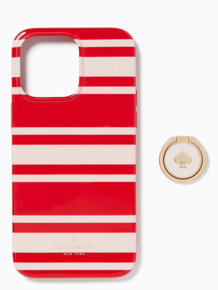 Kate Spade,Sailing Stripe iPhone 14 Pro Max Stability Ring,Heirloom Tomato Multi